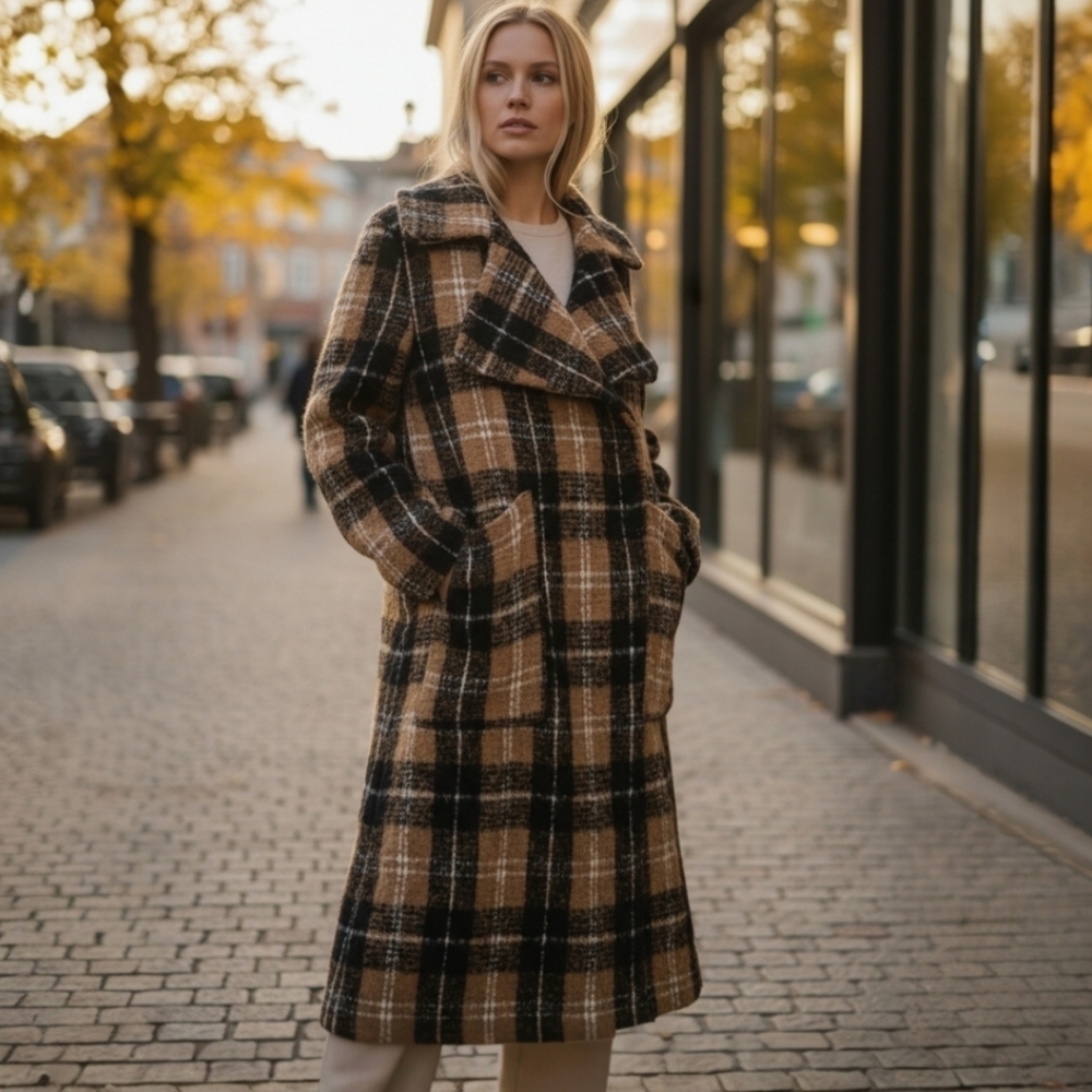 ✨️NWOT! Free People Anaheim Brown And Black Double Breasted Duster Coat!